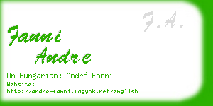 fanni andre business card